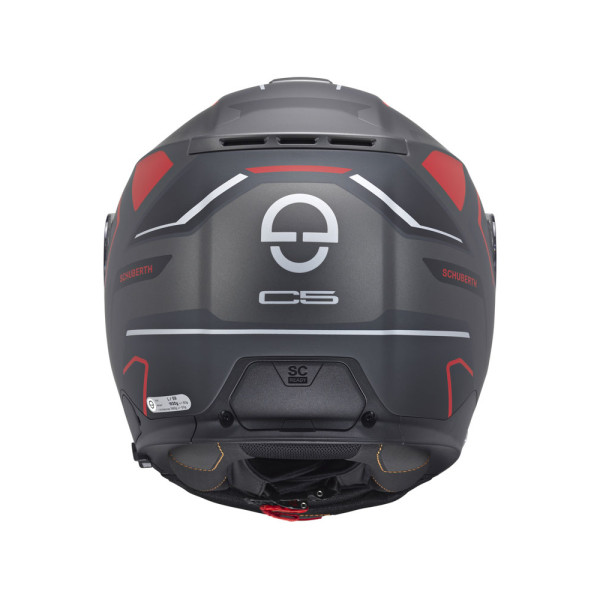 Комплект: шолом щелепний Schuberth C5 Omega чорний-сірий-червоний + спеціалізований мотоциклетний інтерком Schuberth SC2
