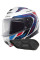 Комплект: шолом щелепний Schuberth C5 Omega біло-синьо-червоний + спеціалізований мотоінтерком Schuberth SC2