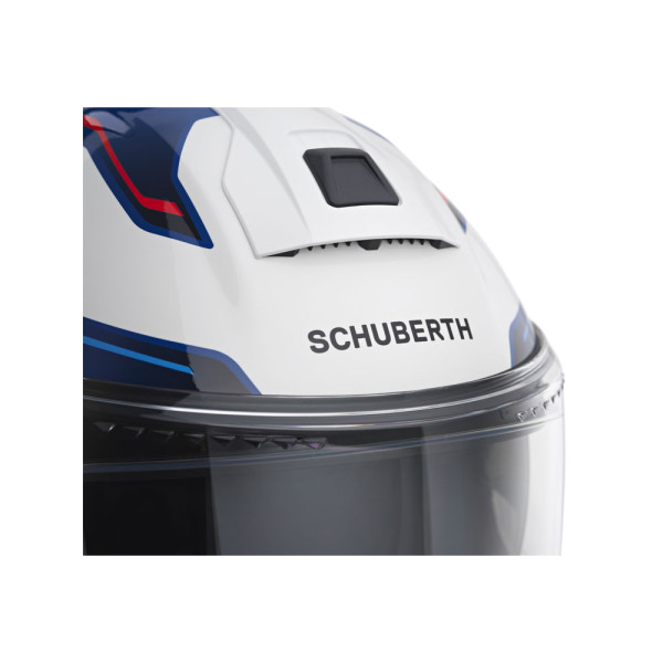 Комплект: шолом щелепний Schuberth C5 Omega біло-синьо-червоний + спеціалізований мотоінтерком Schuberth SC2