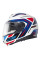 Комплект: шолом щелепний Schuberth C5 Omega біло-синьо-червоний + спеціалізований мотоінтерком Schuberth SC2
