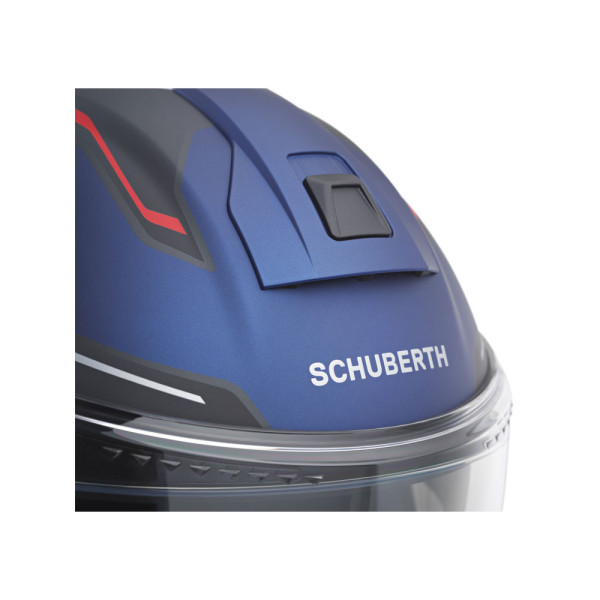 Комплект: шолом щелепний Schuberth C5 Omega синьо-чорно-червоний + спеціальний мотоциклетний інтерком Schuberth SC2