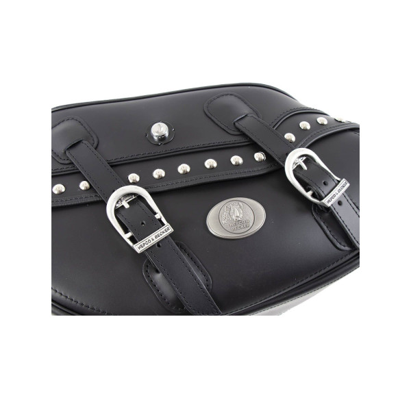 Ліва шкіряна сумка Hepco&Becker Buffalo Big Custom для монтажу на стелажі C-Bow (об'єм: 27L)