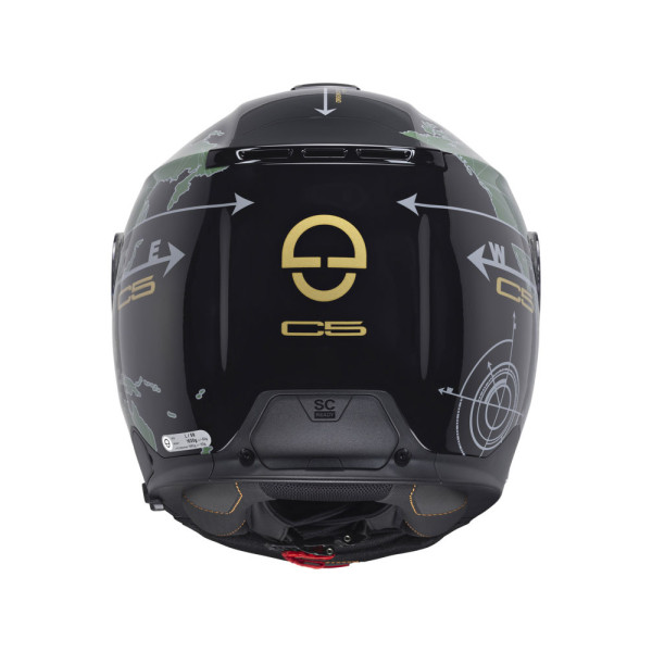 Комплект: шолом з підборіддям Schuberth C5 Globe зелено-чорний + спеціалізований мотоінтерком Schuberth SC2