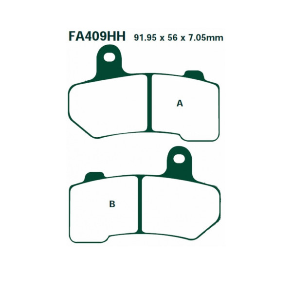 Гальмівні колодки EBC EPFA409HH 91.95 x 56 x 7.05mm на зад