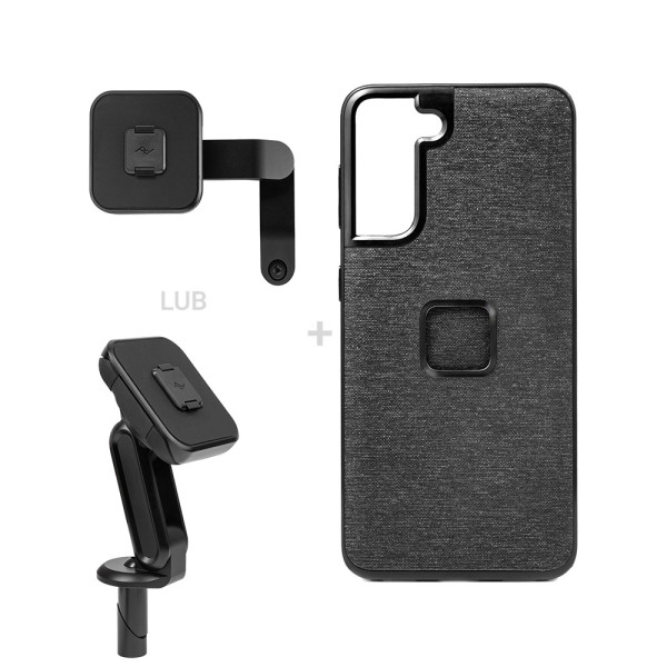 Комплект для мотоцикла: чохол Peak Design Mobile Everyday Case для моделі Samsung Galaxy S21 + кріплення для мотоцикла