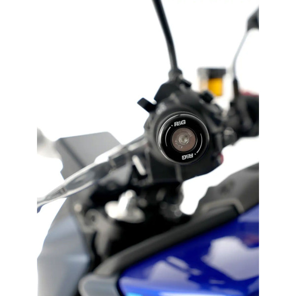 Кінці керма мотоцикла R&G BMW G 310 GS/ R (17-), Yamaha MT-09 (24-) срібно-чорні