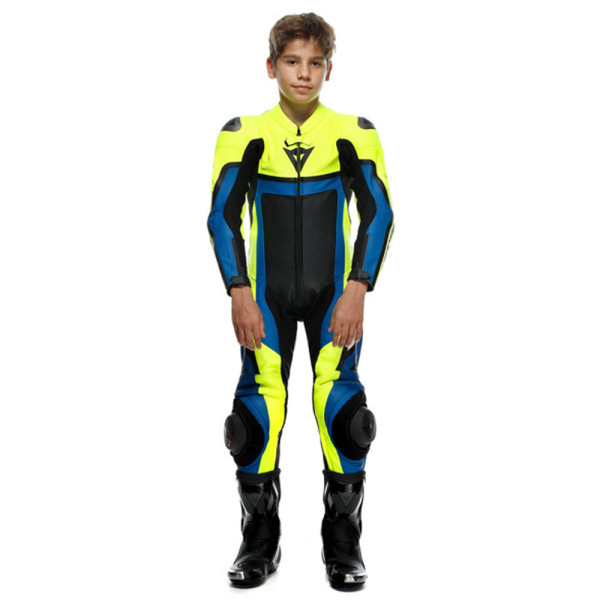 Мотоциклетний комбінезон дитячий одночастинний Dainese GEN-Z (перфорована версія) синьо-флюо жовтий