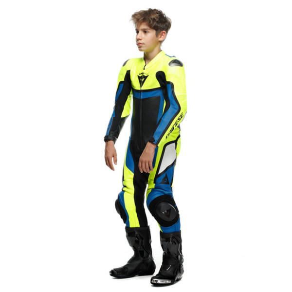 Мотоциклетний комбінезон дитячий одночастинний Dainese GEN-Z (перфорована версія) синьо-флюо жовтий