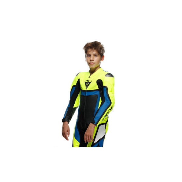 Мотоциклетний комбінезон дитячий одночастинний Dainese GEN-Z (перфорована версія) синьо-флюо жовтий