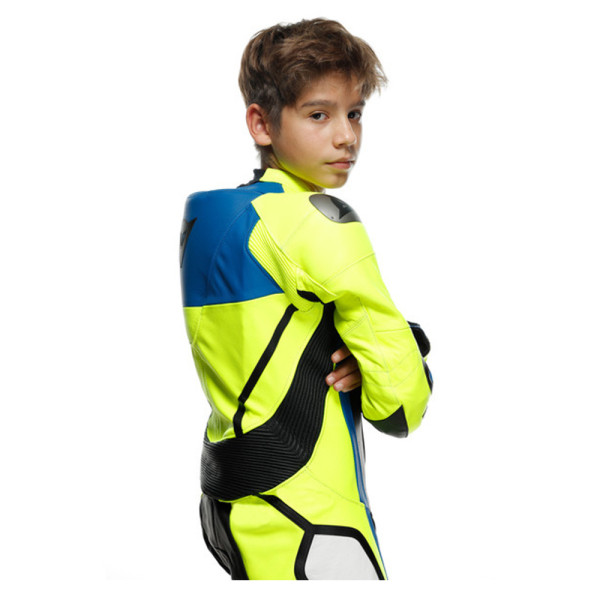 Мотоциклетний комбінезон дитячий одночастинний Dainese GEN-Z (перфорована версія) синьо-флюо жовтий
