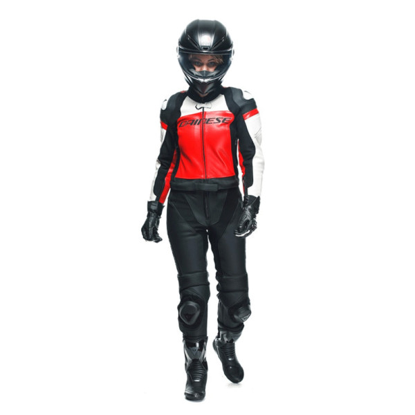 Двочастинний мотоциклетний комбінезон жіночий Dainese Mirage чорний-червоний-білий нестандартні розміри