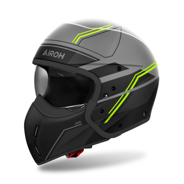 Модульний шолом Airoh J110 Slim чорний-сірий-флуо матовий
