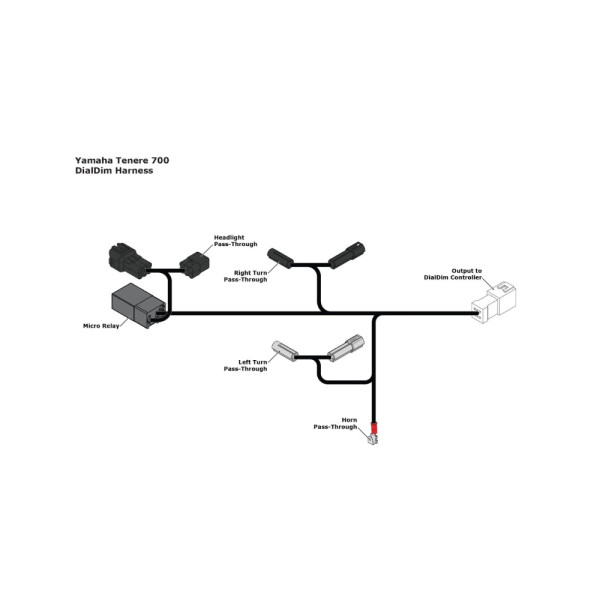 Адаптер проводки Denali DialDim plug-and-play для Yamaha Tenere 700 (19-22)