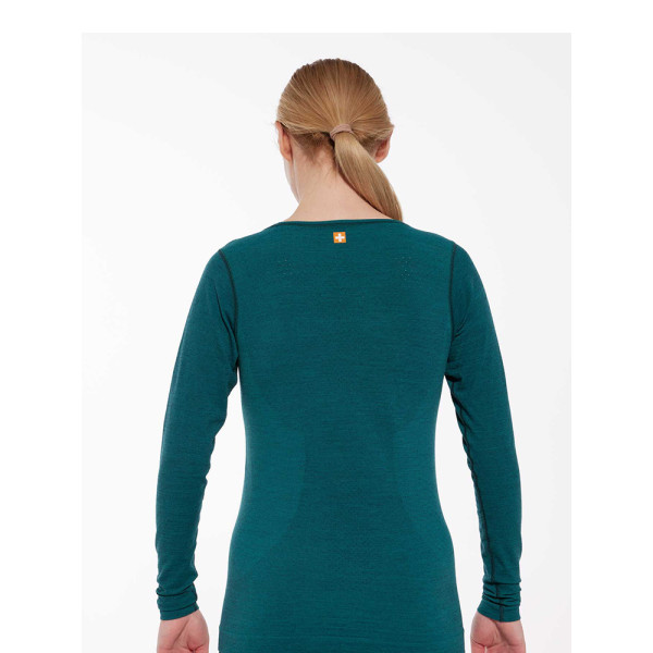 Жіноча термоактивна футболка з довгим рукавом Brubeck Outdoor Wool Pro зелена