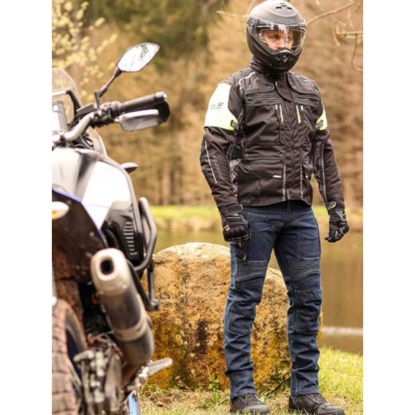 Джинсові мотоциклетні штани TRILOBITE Parado Slim Fit темно-сині