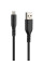 Кабель USB A з виходом Apple 8 Pin Лампа 20 см силіконовий чорний