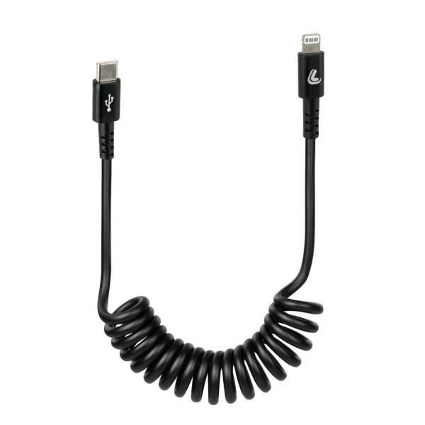 Кабель спіральний Usb типу C Apple 8 Pin 100 см чорний