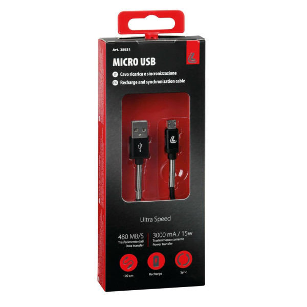 Кабель USB Лампа з виходом micro USB 100 см чорний