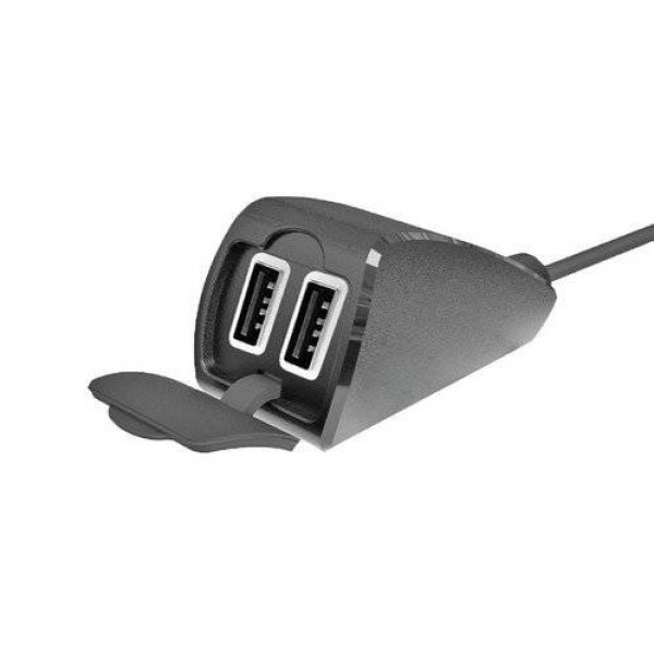 Подвійний, водонепроникний зарядний пристрій USB Лампа Usb-Fix Trek з кріпленням до керма мотоцикла швидка зарядка; 5400 mA; 12/24 V