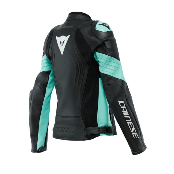 Жіноча шкіряна мотоциклетна куртка Dainese Racing 4 чорна-зелена