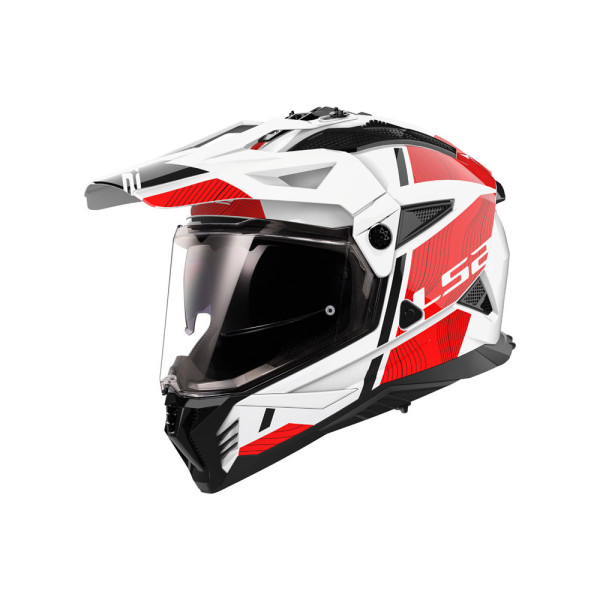 Шолом adventure LS2 MX702 Pioneer II Hill біло-червоний