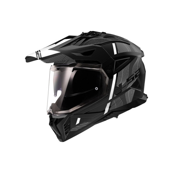 Шолом adventure LS2 MX702 Pioneer II Hill чорний-білий матовий
