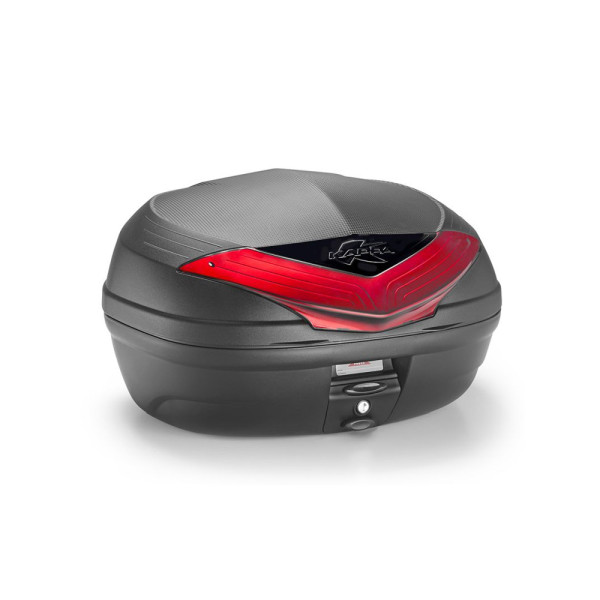 Центральний кофр Kappa K466N Monolock Urban з монтажною платою, чорний з червоним відблиском об'єм: 46 л