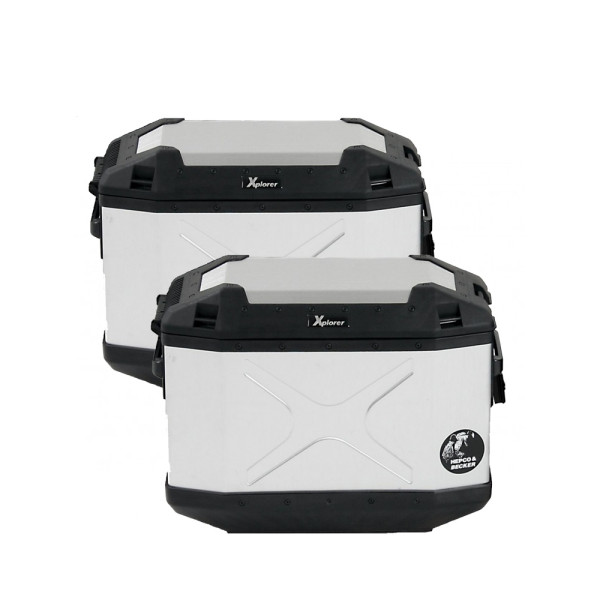Комплект асиметричних бічних кофрів Hepco&Becker Xplorer 40/30 Срібніоб'єм: 40 + 30 L