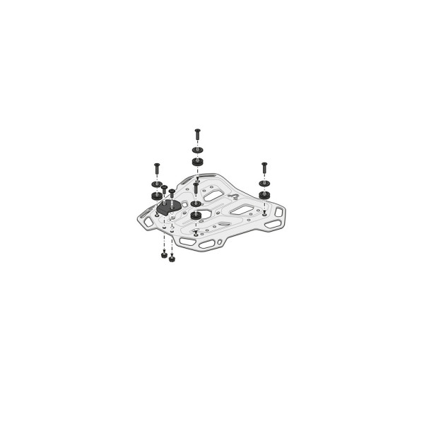 Центральний стелаж Adventure-Rack SW-MOTECH для BMW R 1250 GS / Adventure (21-), F 900 GS Adventure (24-) з коротким оригінальним стелажем BMW та сидінням