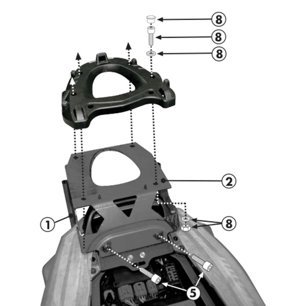 Кронштейн для центрального кофра Givi Monokey® і Monolock® для Kawasaki ZZR 1400 (12-21)