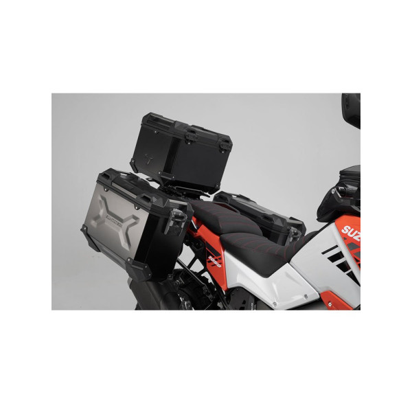 Комплект: бічні кофри + центральний кофр + стійки 37/45/38 TRAX ADV для Suzuki V-Strom 1050/XT 19- чорні