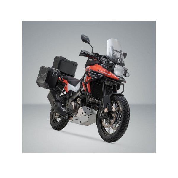 Комплект: бічні кофри + центральний кофр + стійки 37/45/38 TRAX ADV для Suzuki V-Strom 1050/XT 19- чорні
