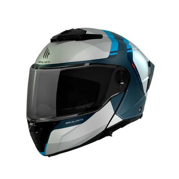 Шолом щелепний MT Atom 2 SV Emalla біло-синій матовий