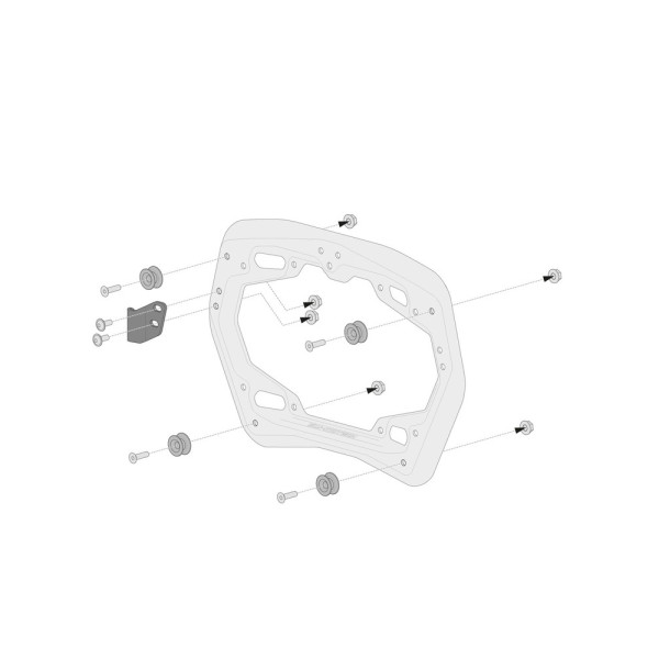 Комплект: бічні кофри TRAX ADV + кріплення PRO 45/37 L Sw-Motech Aprilia Tuareg 660 (21-) (об'єм 37 і 45 L) срібні