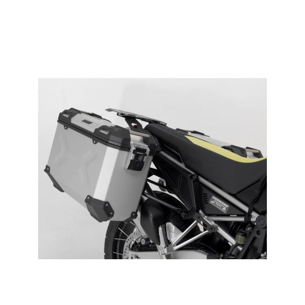 Комплект: бічні кофри TRAX ADV + кріплення PRO 45/37 L Sw-Motech Aprilia Tuareg 660 (21-) (об'єм 37 і 45 L) срібні