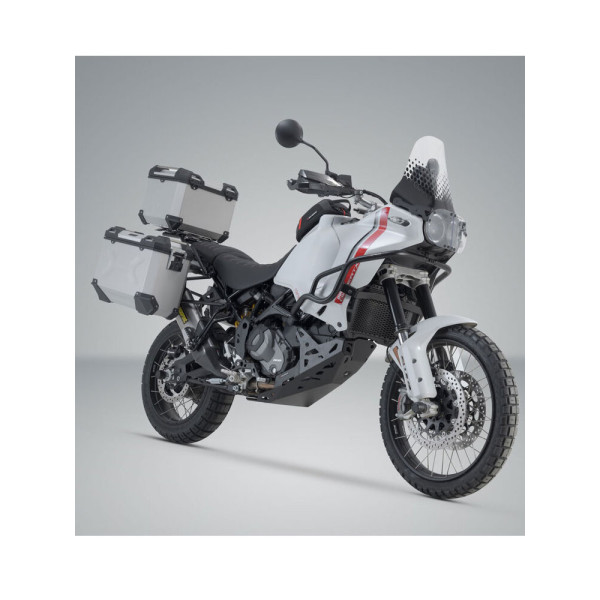Комплект: бічні кофри 45/37L + центральний кофр 38L TRAX ADV+ кріплення SW-MOTECH Ducati DesertX (22-)/ Rally (23-) сріблясті