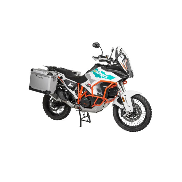 Комплект: бічні алюмінієві кофри сріблясті Zega Pro + чорний стелаж Touratech KTM Super Adventure 1290 S/R (21-) об'єм: 38+45л