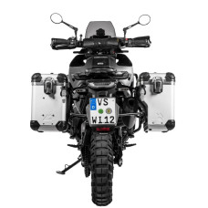Комплект: бічні кофри срібні Zega Evo X + чорні стійки Touratech Husqvarna Norden 901 об'єм: 38+38л