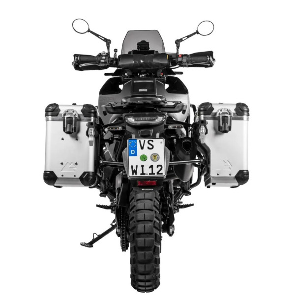 Комплект: бічні кофри срібні Zega Evo X + чорні стійки Touratech Husqvarna Norden 901 об'єм: 38+38л