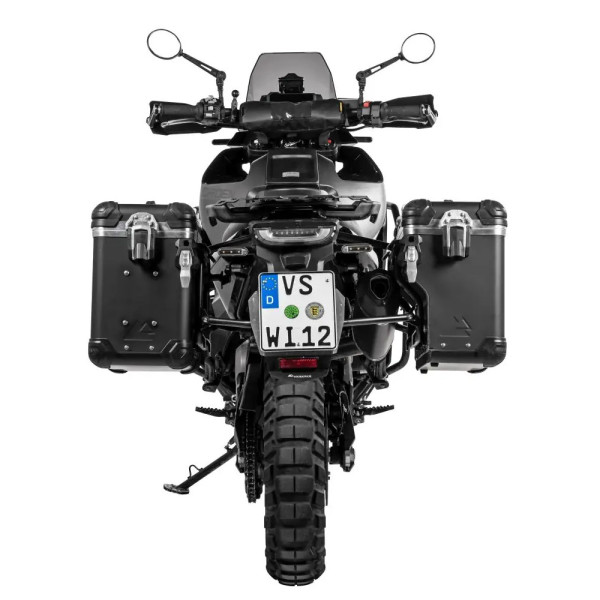 Комплект: бічні кофри чорні Zega Evo X + чорні стійки Touratech Husqvarna Norden 901 об'єм: 38+38л
