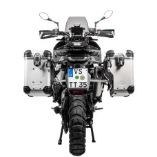 Комплект: бічні кофри срібні Zega Evo X + срібні стійки Touratech для Husqvarna Norden 901 об'єм: 38+38л