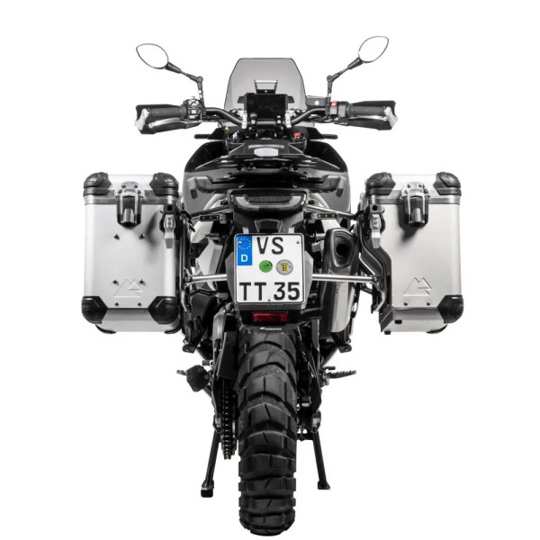 Комплект: бічні кофри срібні Zega Evo X + срібні стійки Touratech для Husqvarna Norden 901 об'єм: 38+38л