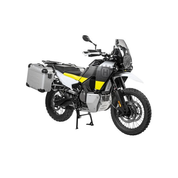 Комплект: бічні кофри срібні Zega Evo X + срібні стійки Touratech для Husqvarna Norden 901 об'єм: 38+38л