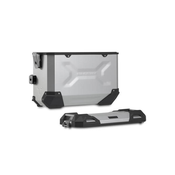 Комплект: бічні кофри TRAX ADV + кріплення PRO 45/37 L Sw-Motech Husqvarna Norden 901 HQV N (21-), Norden 901 Expedition (23-) (об'єм 37 і 45 L) сріблясті