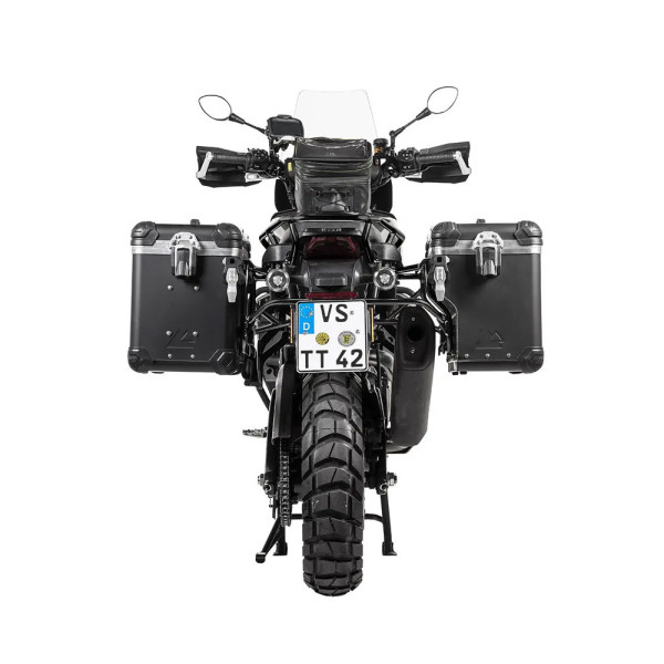 Комплект: бічні кофри чорні Zega Evo X + чорний стелаж Touratech Harley Davidson RA1250 Pan America (21-) об'єм: 45л+45л