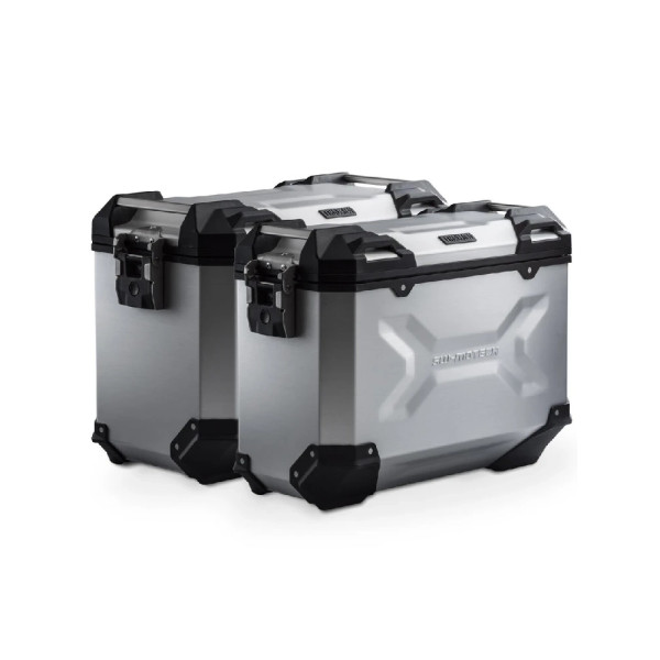 Комплект: бічні кофри + кріплення Pro TRAX ADV SW-Motech Voge 900 DSX (23-) сріблясті об'єм: 45 + 37л