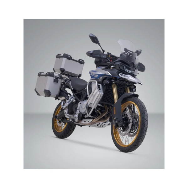 Комплект: бічні кофри 45/37L + центральний кофр 38L TRAX ADV+ кріплення SW-Motech Voge 900 DSX (23-) сріблясті