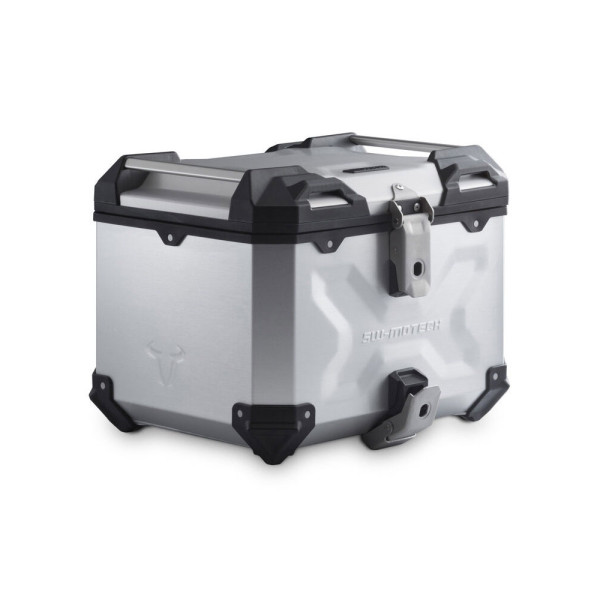 Комплект: центральний кофр срібний TRAX ADV + стійка Adventure-rack SW-Motech Moto Guzzi Stelvio (23-) об'єм: 38л