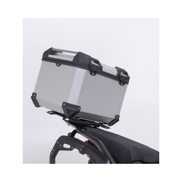 Комплект: центральний кофр срібний TRAX ADV + стійка Adventure-rack SW-Motech Moto Guzzi Stelvio (23-) об'єм: 38л