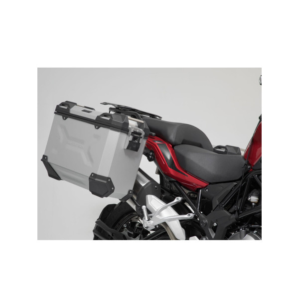 Комплект: бічні кофри 45/37L + центральний кофр 38L TRAX ADV+ кріплення SW-MOTECH для мотоцикла BMW R 1250 GS / Adventure (21-) сріблясті